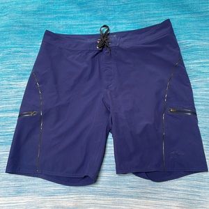 L.L. Bean blue, unlined swim suit or shorts, size 38. 94% Nylon 6% Spandex.